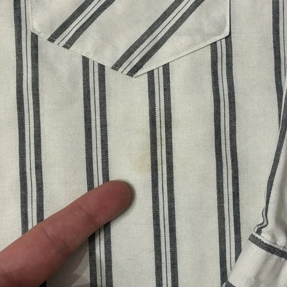 VTG Wrangler Shirt Men 18-34 2XL Long Tail Pearl Snap Cowboy Cut Brushpopper 90s - Picture 2 of 9